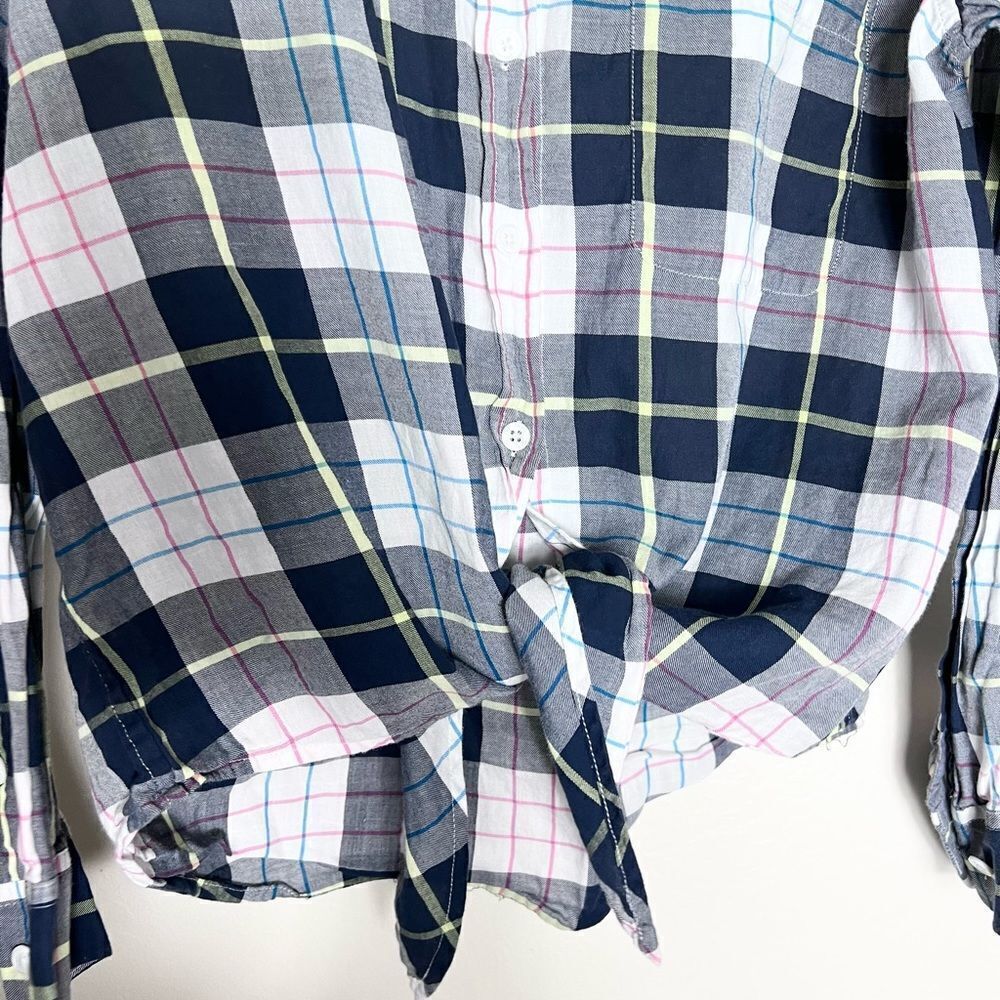 Equipment Tie Front Plaid Long Sleeve Size Small - Picture 5 of 5